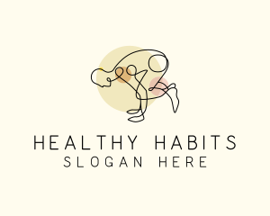 Yoga Stretch Pose logo design