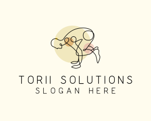 Yoga Stretch Pose logo design