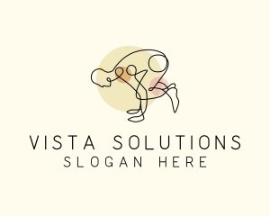 Yoga Stretch Pose logo design