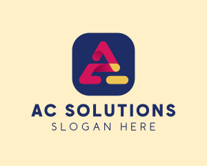 Mobile App Letter A  logo design