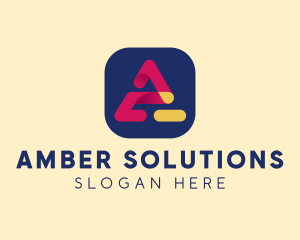 Mobile App Letter A  logo design