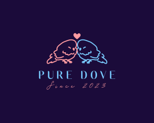 Cute Wedding Lovebirds logo design