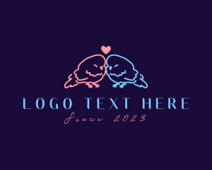 Dove - Cute Wedding Lovebirds logo design