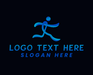 Stickman - Running Athlete Sports logo design