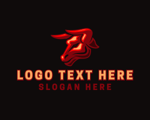 Western - Red Bull Horn logo design