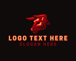 Bullfighting - Red Bull Horn logo design