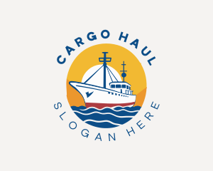 Sea Ferry Cargo Ship logo design