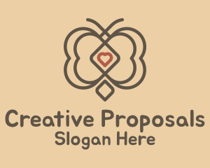 Proposal - Gray Hearts Butterfly logo design
