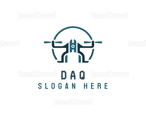 Quadcopter Drone Tech Logo