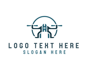 Drone - Quadcopter Drone Tech logo design