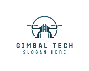 Quadcopter Drone Tech logo design