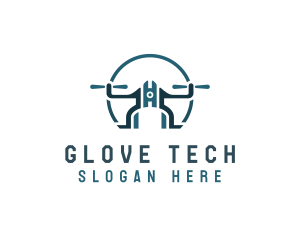 Quadcopter Drone Tech logo design