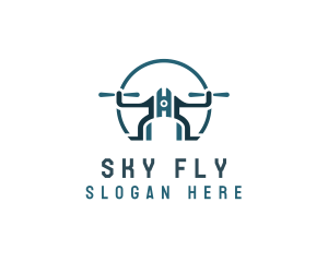 Quadcopter - Quadcopter Drone Tech logo design