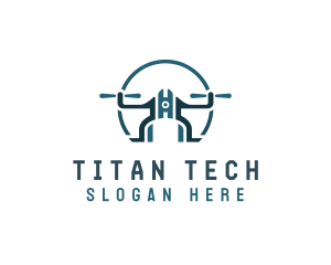 Quadcopter Drone Tech logo design