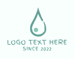 H2o - Droplet Water Paint logo design
