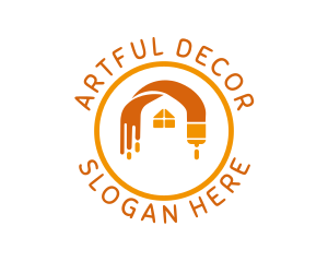 Decorate - Paint Brush Drip House logo design