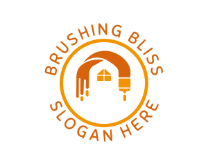 Brushing - Paint Brush Drip House logo design