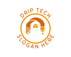 Dripping - Paint Brush Drip House logo design