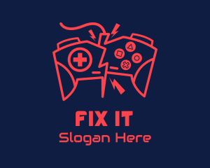 Broken - Electric Game Controller logo design