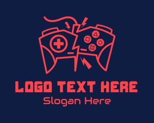 Broken - Electric Game Controller logo design
