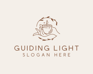 Candle Light Hand logo design