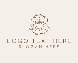 Relaxation - Candle Light Hand logo design