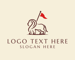 White Flag - Royal Lion Flag Bearer logo design