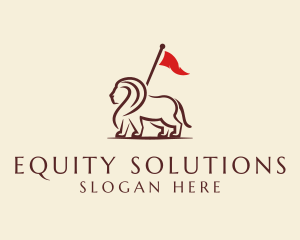 Equity - Royal Lion Flag Bearer logo design