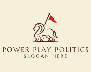 Politics - Royal Lion Flag Bearer logo design