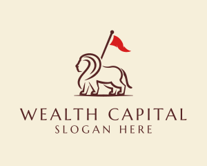 Capital - Royal Lion Flag Bearer logo design