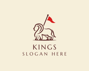 Royal Lion Flag Bearer logo design