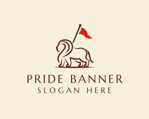 Royal Lion Flag Bearer logo design