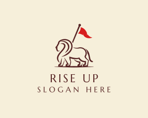 Royal Lion Flag Bearer logo design