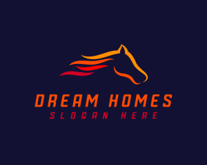 Ablaze - Race Fire Horse logo design