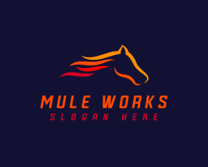 Race Fire Horse logo design