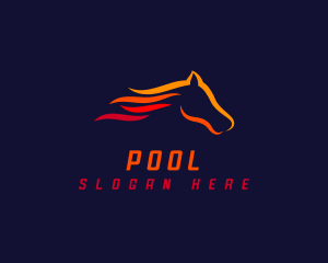 Stroke - Race Fire Horse logo design