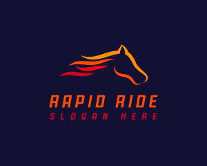 Race Fire Horse logo design