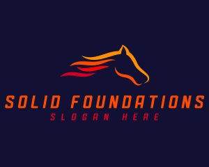 Steed - Race Fire Horse logo design