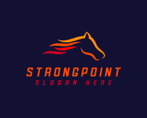 Horse - Race Fire Horse logo design