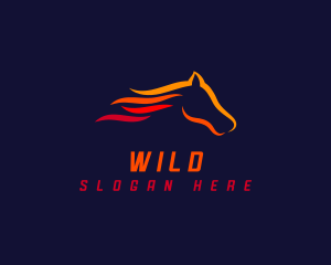 Stroke - Race Fire Horse logo design