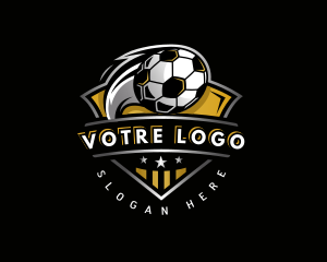 Ice Curling - Soccer League Football logo design