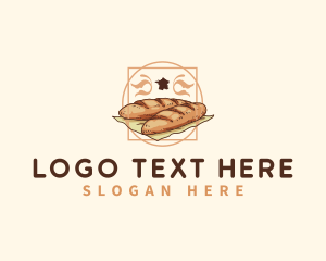 Map - France Bread Baguette logo design