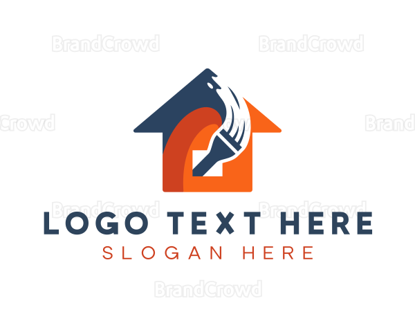 Home Improvement Paint Brush Logo