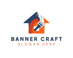 Home Improvement Paint Brush logo design