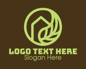Vegetarian - Green Leaf House logo design