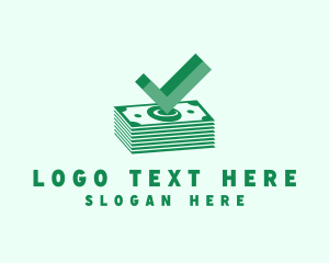 Cash - Money Cash Checkmark logo design