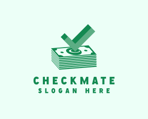 Money Cash Checkmark logo design