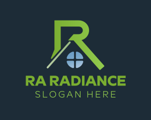 Green Roof Letter R logo design