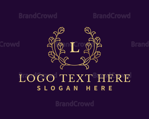 Tulip Flower Wreath Logo