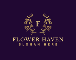 Tulip Flower Wreath logo design